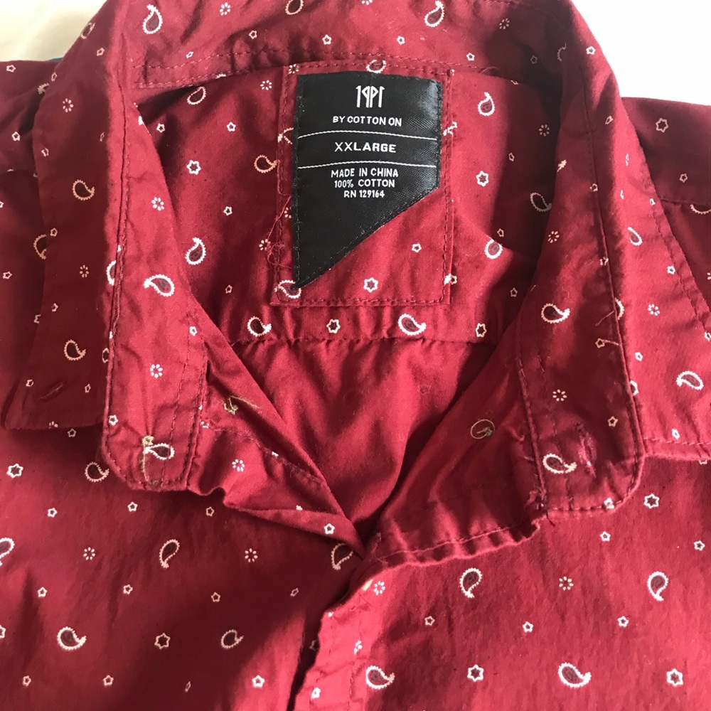 CottonOn short sleeved button down shirt.